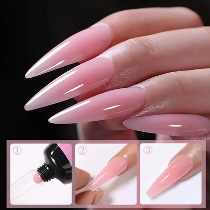 4PCs/Set Nail Extension UV Nail Gels Set Clear Nude Semi-permanent Quick Extension Set Nail Art Acrylic Gel Polish - Shop & Buy