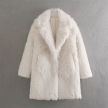 Load image into Gallery viewer, New women&#39;s fashion temperament versatile loose large lapel artificial fur effect coat
