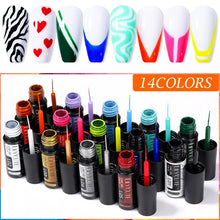 Load image into Gallery viewer, 14/10 Colors 5ml Line Polish Gel Kit Nail Art Design For UV/LED Nails Drawing Polish DIY Painting Varnish Liner Gel
