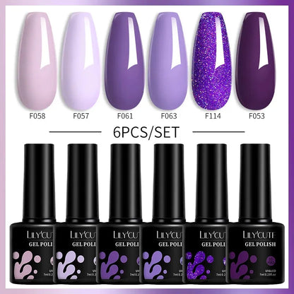 6Pcs/Set Macaron Color Gel Nail Polish Set Kit Spring 6 Colors UV LED Nail Art Gel Vernis Semi Permanent Base Top Coat - Shop & Buy