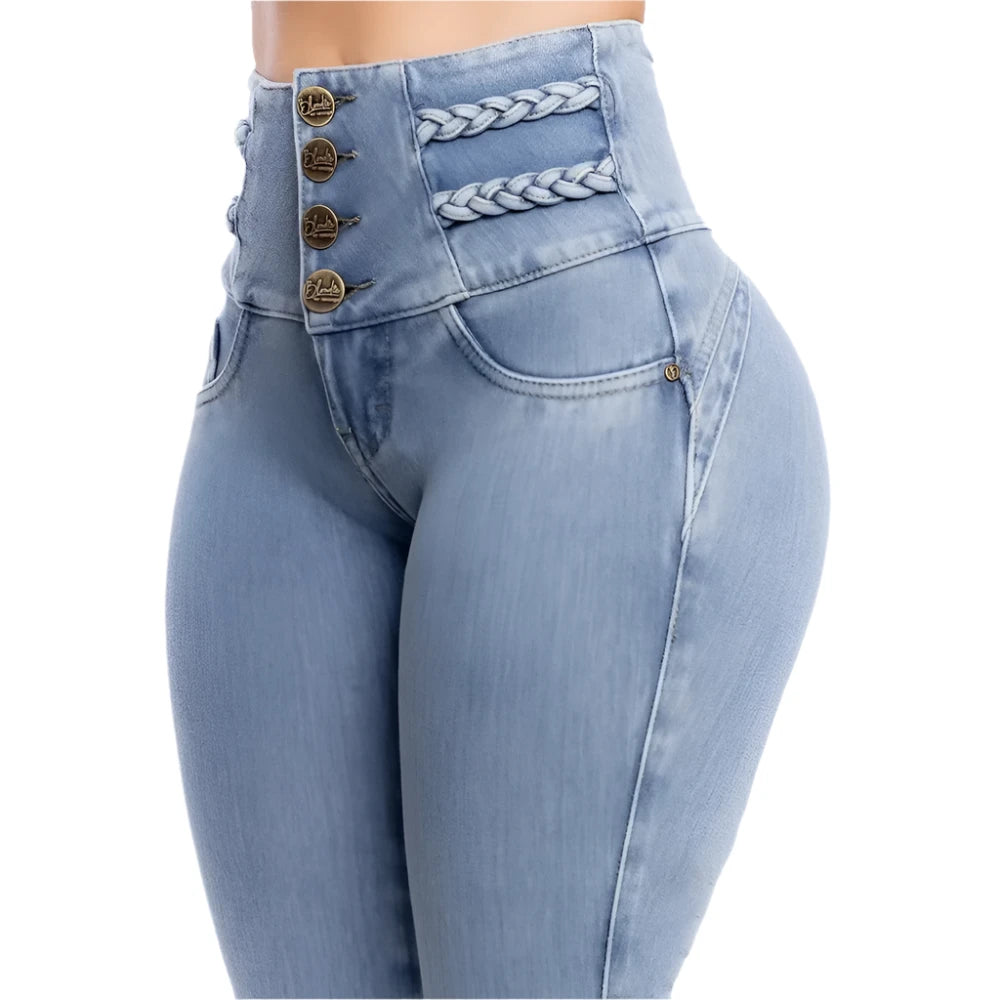 Fashion Thin Leg Elastic Jeans Women High Waist Skinny Denim Pants Oversize Trousers Shaping Butt Lift Jeans