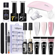 Load image into Gallery viewer, Full Manicure Set 15ml Quick Extension Gel Kit 6W LED Lamp White Clear Pink Hard Gel Semi Permanent For Nails Tool Kit
