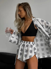 Load image into Gallery viewer, Marthaqiqi Casual Print Women&#39;S Pajamas 2023 Sexy Loose Pajamas For Women Lace-Up Long Sleeve Robes
