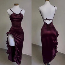 Load image into Gallery viewer, Sexy Women Bodycon Long Dress Backless Strapless Ruffles Fork Party Club Streetwear Elegant Evening Dresses
