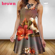 Load image into Gallery viewer, Plant Flowers 3D Printed Women Dress Elegant Sweet Casual Sleeveless A-Line Dresses
