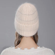 Load image into Gallery viewer, Fashion Hat Round Sequins Winter Warm Beanies Angora Rabbit Fur Hats For Women Knitted Female Hats High Quality Cap y2k
