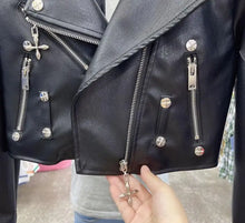 Load image into Gallery viewer, New Spring Autumn Leather Jacket Women Short Fashion Motorcycle Small Coat Slim
