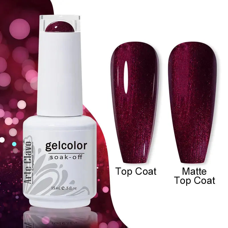 Cherry Red Color Gel Nail Polish Semi Permanent Gel Varnishes For Christmas Nail Art Design Glass Bottle Top Colorcard - Shop & Buy