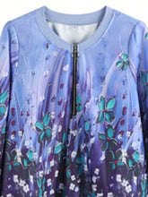 Load image into Gallery viewer, Plus Size Casual Shirt, Women&#39;s Plus Floral Print Half Zipper Long Sleeve Round Neck Top
