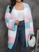 Load image into Gallery viewer, Winter Casual Long Plus Size Sweater Cardigan Women Stripe Large Cardigans Ladies Loose Oversized Knitted Coat
