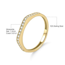 Load image into Gallery viewer, 925 Sterling Silver Round Moissanite Half Eternity Wedding Band  Stackable Band Delicate Gold Rings
