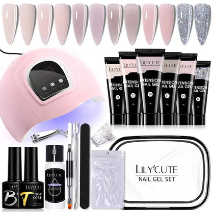 15ml Nail Extension Gel Set With 36W LED Lamp Tool Full Manicure Kit Finger Quick Extend Construction Hard Gel Varnish - Shop & Buy