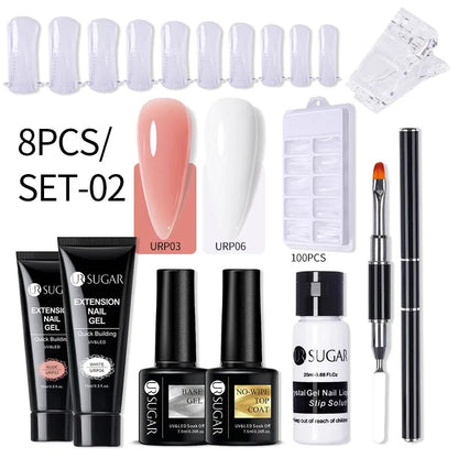 15ml Extension Gel Set Kits Semi Permanent Acrylic Hard Gel White Clear Nude Gel Nail Polish Nail Art Construction Gel - Shop & Buy