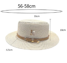 Load image into Gallery viewer, New Metal R Letter Buckle Straw Hat Leisure Summer Travel Sunscreen Hat Women&#39;s Fashionable Beach Hat
