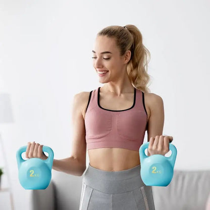 Women Lifting Kettle 2-6kg Dumbbell Carrying Kettlebells Deep Squat Strength Training Fitness Home Exercise Soft Kettlebells