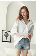 Load image into Gallery viewer, Minimalism Oversize Women&#39;s Shirt Summer New 100% Cotton Loose 4 Colors Chic Elegant and Youth Woman Blouses
