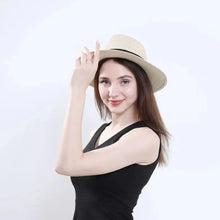 Load image into Gallery viewer, Large Size New Natural Panama Straw Hat Summer Men Women Wide Brim Beach UV Protection
