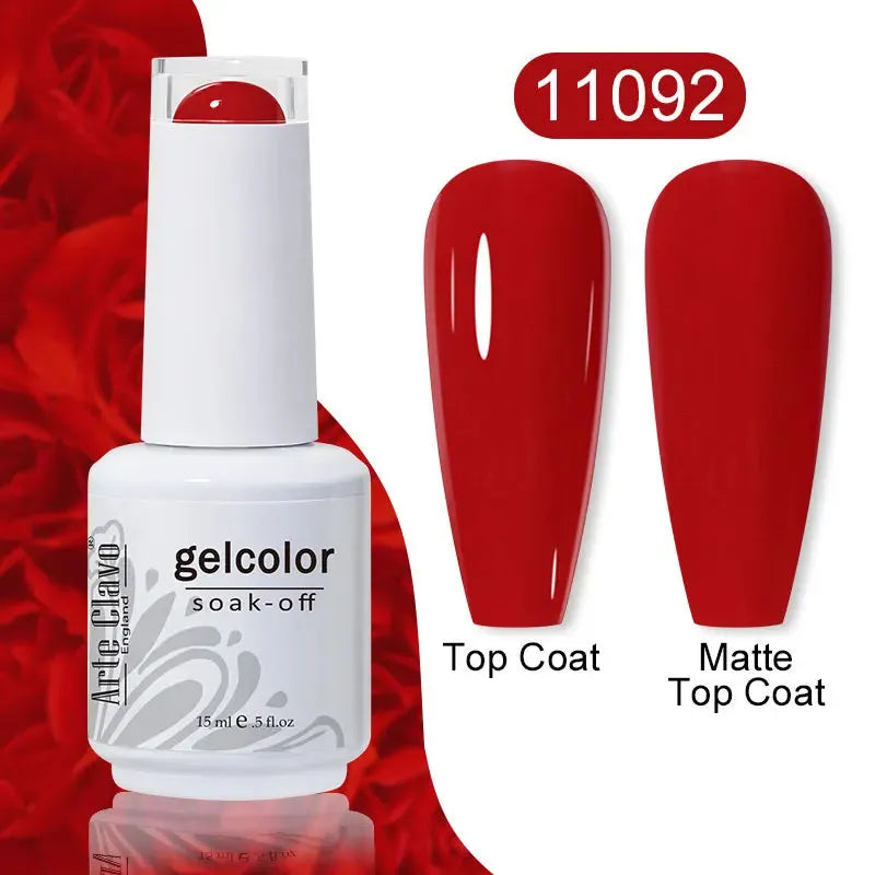 Cherry Red Color Gel Nail Polish Semi Permanent Gel Varnishes For Christmas Nail Art Design Glass Bottle Top Colorcard - Shop & Buy