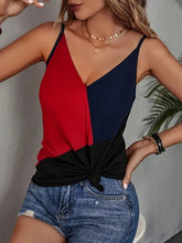 Load image into Gallery viewer, Vibrant Color Block V-Neck Vest Sleeveless Women&#39;s Clothing For Summer Casual Cami Top Sexy
