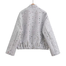 Load image into Gallery viewer, Autumn new trend fashion style double pocket loose sequined bomber jacket coat women
