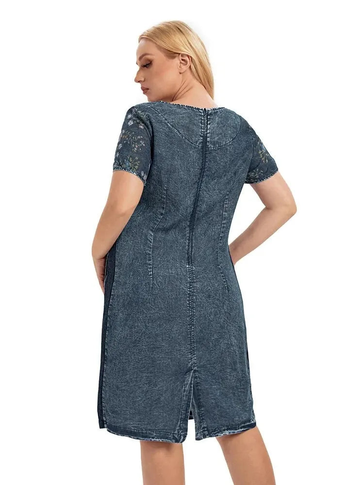 Women's Plus Size Denim Dress Autumn Chic Elegant Dresses For Chubby Women Woven Cotton  Dress - Shop & Buy