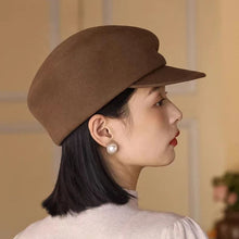 Load image into Gallery viewer, Party 100% Pure Wool Custom Autumn and Winter Beret Designer Wedding Ladies New Peaked Cap
