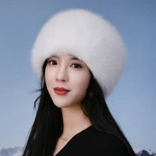 Load image into Gallery viewer, Winter Faux Fur Bucket Hat Women Elegant Russian Hat Fluffy Warm Panama Plush Cap
