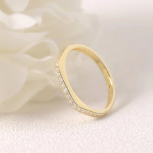 Load image into Gallery viewer, 925 Sterling Silver Round Moissanite Half Eternity Wedding Band  Stackable Band Delicate Gold Rings
