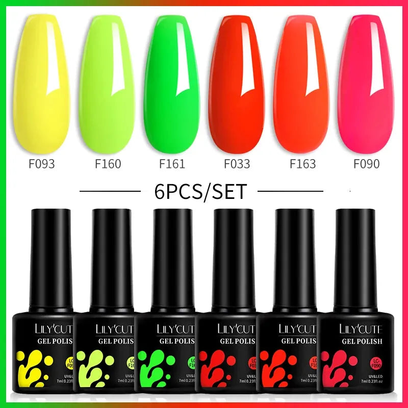 6Pcs/Set Macaron Color Gel Nail Polish Set Kit Spring 6 Colors UV LED Nail Art Gel Vernis Semi Permanent Base Top Coat - Shop & Buy