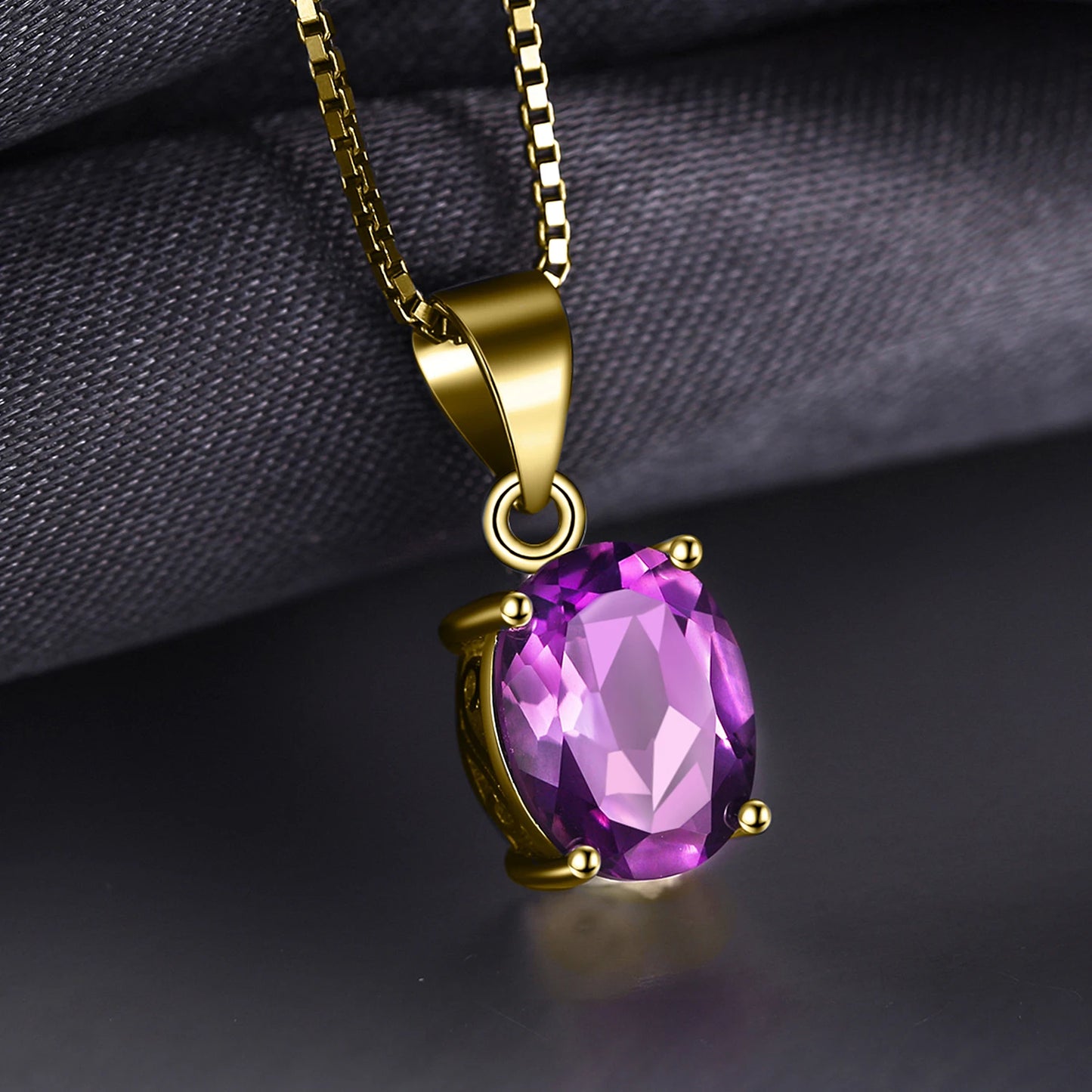 Rose Gold Yellow Gold Plated Natural Amethyst Citrine Garnet Topaz 925 Sterling Silver Pendant Necklace No Chain