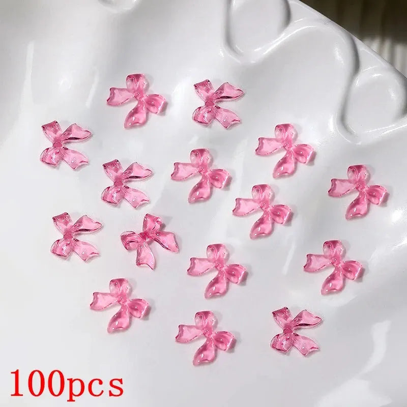 500-600pcs Bow Flower Nail Art Resin Decorations Mix Shapes Nail Charms Press on Manicure Supplies - Shop & Buy