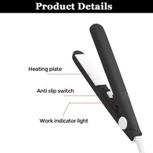 Load image into Gallery viewer, Mini Splint Flat Iron Hair Straightener Curling Wand Curly Ceramic Curler Straight
