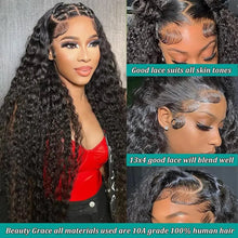 Load image into Gallery viewer, 13X4 Lace Frontal Human Hair Wigs Deep Wave Lace Front Wigs 180% Density Wave Curly Wigs For Women PrePlucked Lace Wig Cheap Wig
