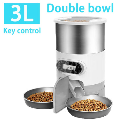 Smart APP Cat Feeder Cat Timing Feeder With Double Meal Pet Dog Food Automatic Dispenser Suitable Small Cats Dogs Remote Feeding