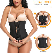 Load image into Gallery viewer, Women Latex Waist Trainer Body Shaper Women Corsets Zipper&amp;Hooks  Shaper Cincher Corset Top Slimming Belt
