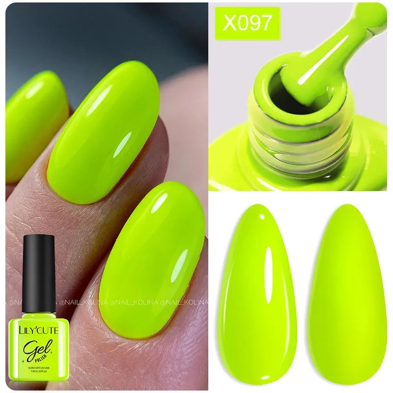 6Pcs/Set Fluorescent Neon Colors Gel Nail Polish Set Vernis Semi Permanent Soak Off UV Nail Art Gel for Home Nails DIY - Shop & Buy