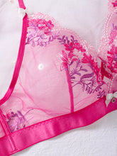 Load image into Gallery viewer, Sheer Bra&amp;Briefs Sets Bow Hollow Out Lingerie Sets Floral Embroidery Splicing Mesh Sexy Underwear
