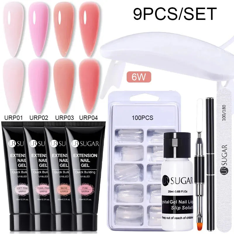 15ml Extension Gel Set Kits Semi Permanent Acrylic Hard Gel White Clear Nude Gel Nail Polish Nail Art Construction Gel - Shop & Buy