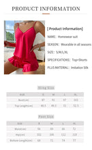 Load image into Gallery viewer, 2pcs Sexy Silk Soild Color Suspender and Short V-Neck Sleeveness Sling Breathable Thin Women Nightdress
