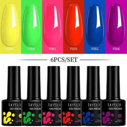 6Pcs/Set Macaron Color Gel Nail Polish Set Kit Spring 6 Colors UV LED Nail Art Gel Vernis Semi Permanent Base Top Coat - Shop & Buy