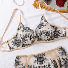 Load image into Gallery viewer, Sexy Lingеrie Set Floral Attractive Chest Suspenders Bra Set Champagne Brazilian Underwear Fancy Hot Intimate
