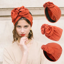 Load image into Gallery viewer, Women Bonnet Turban Hat Solid Color With Iron Wire Make Beauty Hair Tyle Cross Headscarf Cap
