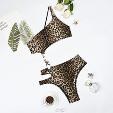 Load image into Gallery viewer, Leopard Sexy Bodysuits Off the Shoulder Sensual Sheath Swimsuits Women Fashion Chain Strap Hollow Out Playsuits
