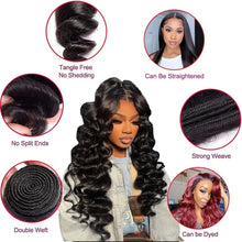 Load image into Gallery viewer, 10-26 Inchs Loose Wave Bundles Human Hair No Closure 3 PCS Brazilian Human Hair Extensions Weave Hair
