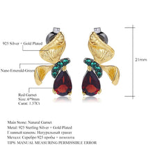 Load image into Gallery viewer, 3.15Ct Natural Garnet Gemstone Earrings 925 Sterling Silver Handmade Butterfly Stud Earrings for Women
