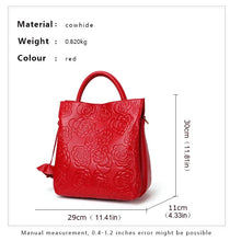 Load image into Gallery viewer, Classic embossed women&#39;s bag leather pit bag, large capacity top cowhide cross-body bag
