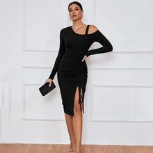 Load image into Gallery viewer, Sexy Solid Short Club Dress Ladies Autumn Winter Long Sleeve Bodycon Dress Women Evening Party Tight Dresses
