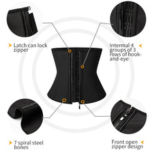 Load image into Gallery viewer, Women Latex Waist Trainer Body Shaper Women Corsets Zipper&amp;Hooks  Shaper Cincher Corset Top Slimming Belt
