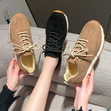 Load image into Gallery viewer, New Classic Suede Retro Round Headed Lace up Flat Bottom Casual Large Size Single Shoes for Women
