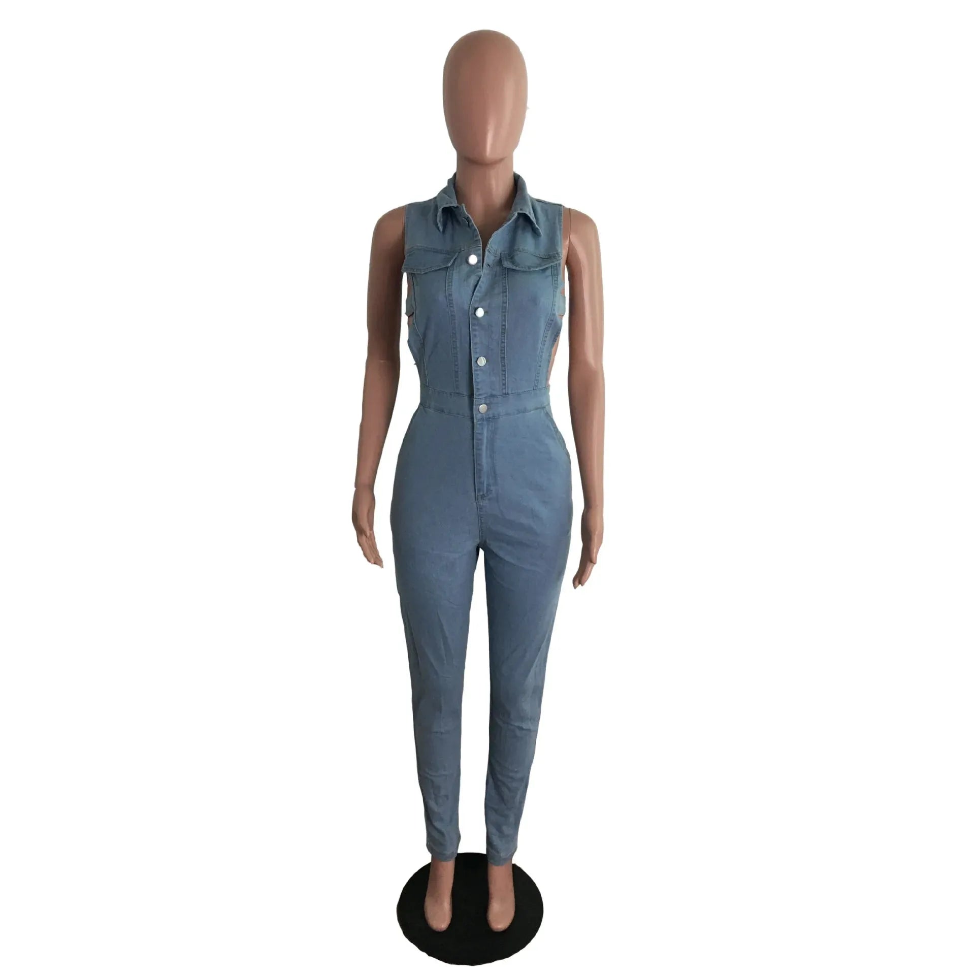 Women's Slim Fit Denim Jumpsuit, Club Outfits, Fashion - Shop & Buy